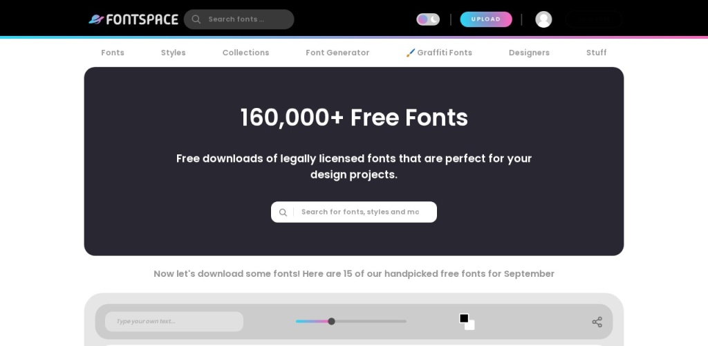 FontSpace官网 字体宇宙超过6万免费字体下载 | AI工具集